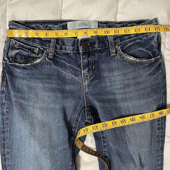 Gap Original Flare Low Rise Denim Jeans Blue Size 6R Women Y2K 2006 100%… - Picture 3 of 8